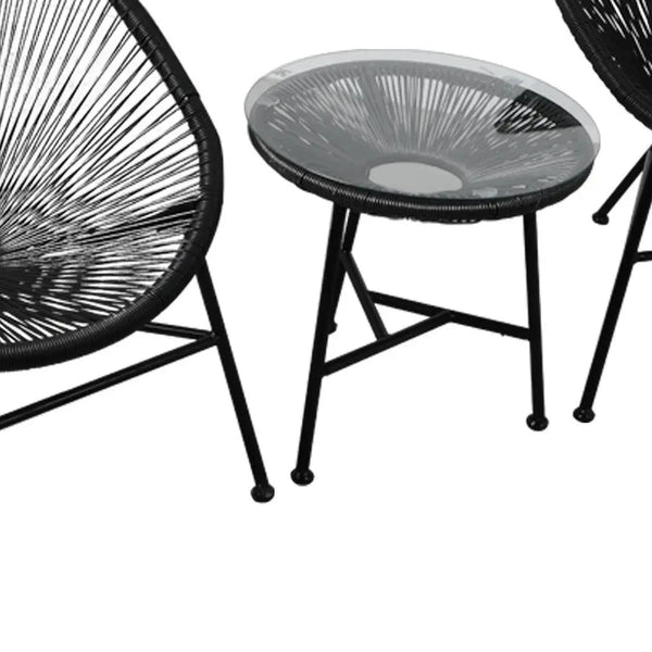 3Pcs Outdoor Furniture Set Garden Patio Chair Table Wicker Setting Chairs Bench Deals499