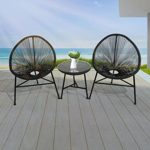 3Pcs Outdoor Furniture Set Garden Patio Chair Table Wicker Setting Chairs Bench Deals499