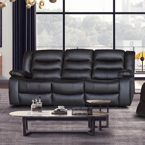 3+2+1 Seater Recliner Sofa In Faux Leather Lounge Couch in Brown Deals499