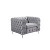 3+2+1 Seater Sofa Classic Button Tufted Lounge in Grey Velvet Fabric with Metal Legs Deals499