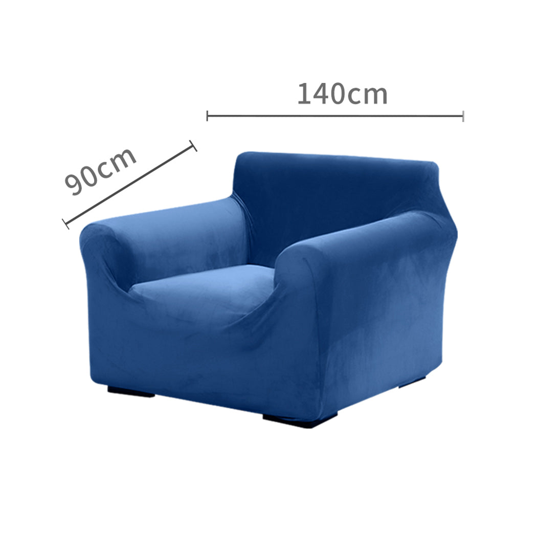 Sofa Cover Couch High Stretch Super Soft Plush Protector Slipcover 1 Seater Navy Deals499