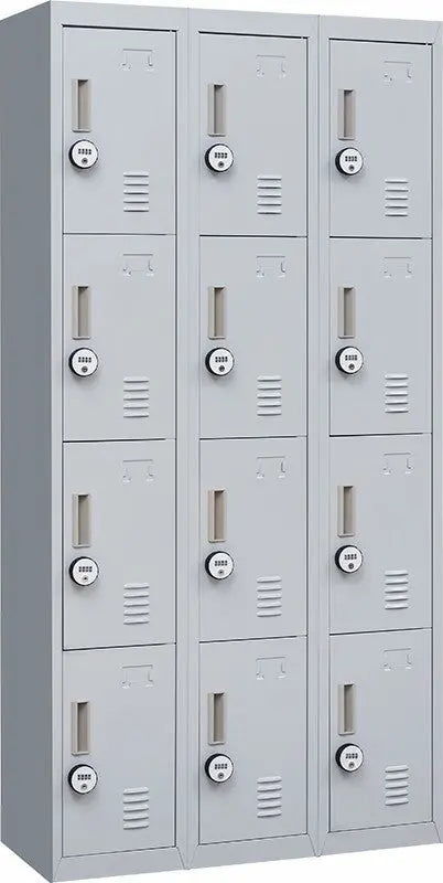 4-Digit Combination Lock 12 Door Locker for Office Gym - Light Grey Deals499