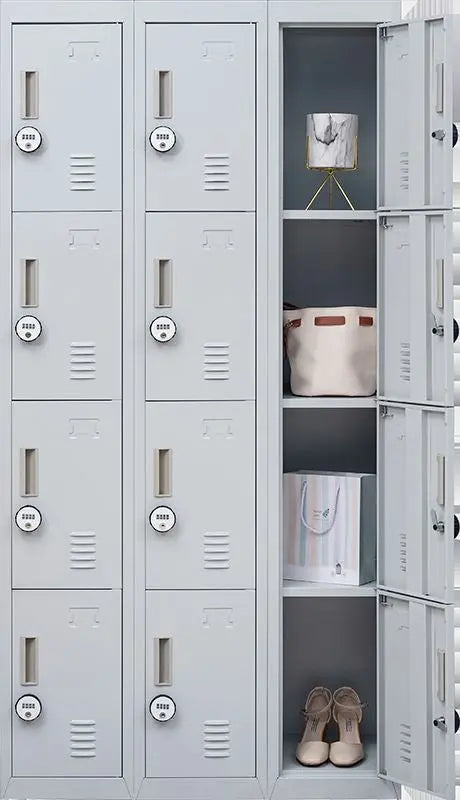 4-Digit Combination Lock 12 Door Locker for Office Gym - Light Grey Deals499