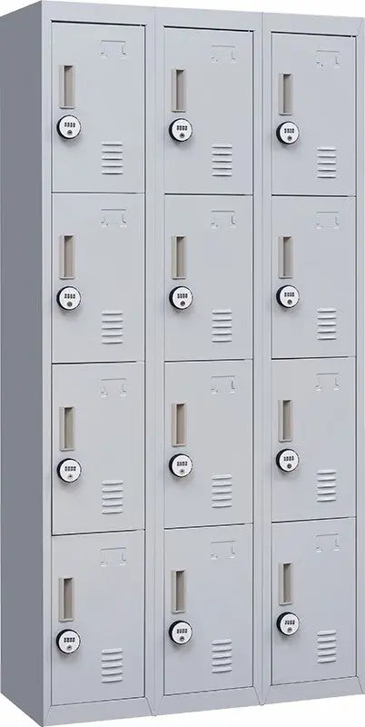 4-Digit Combination Lock 12 Door Locker for Office Gym - Light Grey Deals499