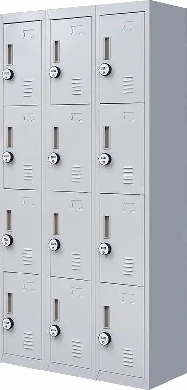 4-Digit Combination Lock 12 Door Locker for Office Gym - Light Grey Deals499