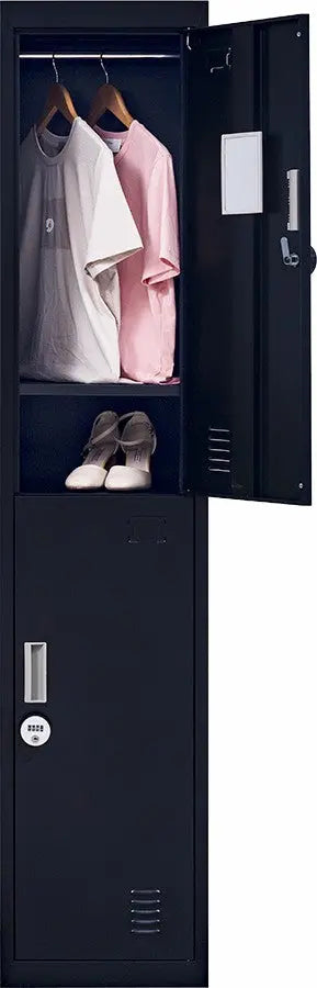 4-Digit Combination Lock 2-Door Vertical Locker for Office Gym Shed School Home Storage Black Deals499