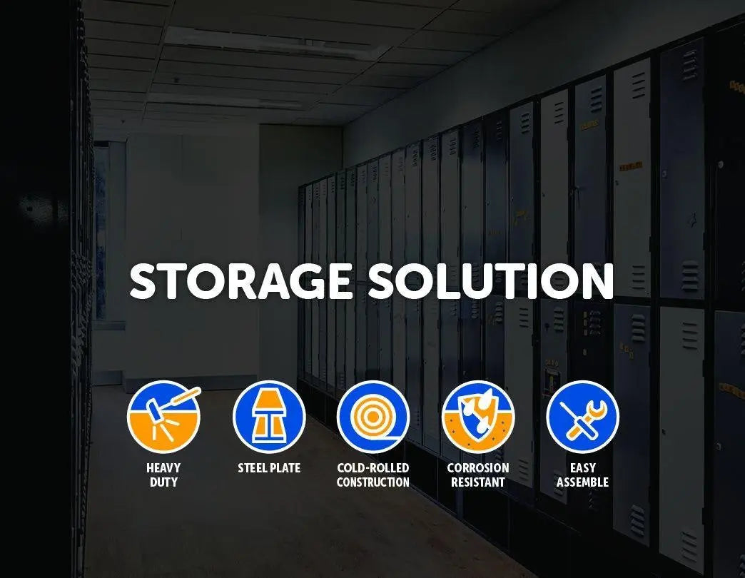 4-Digit Combination Lock 2-Door Vertical Locker for Office Gym Shed School Home Storage Black Deals499