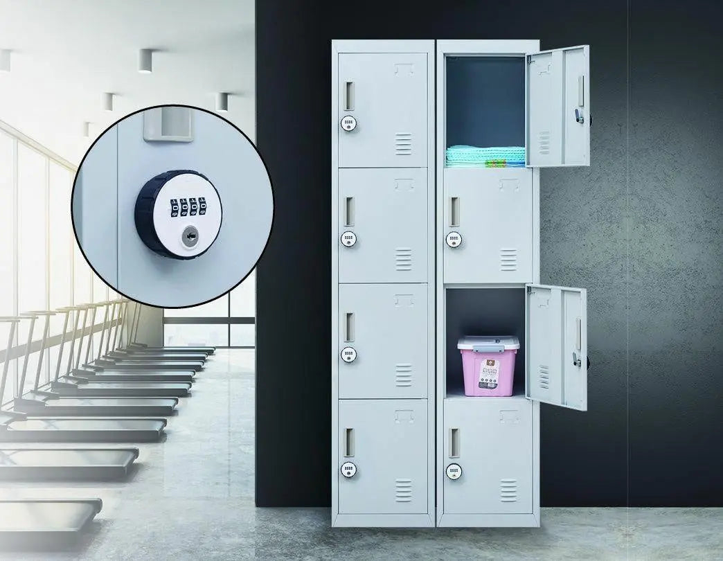4-Digit Combination Lock 4 Door Locker for Office Gym Grey Deals499
