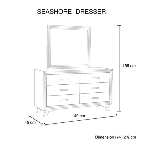 4 Pieces Bedroom Suite Queen Size Silver Brush in Acacia Wood Construction Bed, Bedside Table & Dresser Deals499