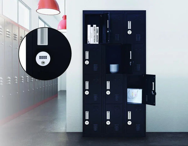 4-digit Combination Lock 12 Door Locker for Office Gym - Light Grey Deals499