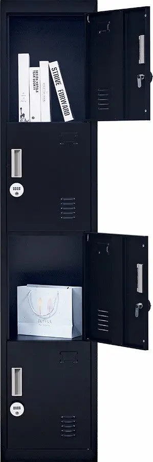4-digit Combination Lock 4 Door Locker for Office Gym Black Deals499
