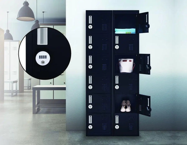 4-digit Combination Lock 6-Door Locker for Office Gym Shed School Home Storage Black Deals499