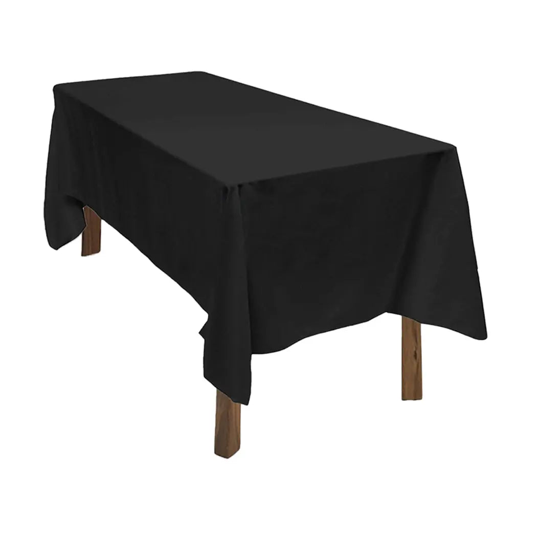 4x Tablecloth Wedding Tablecloth Rectangle Square Event Fitted Table Cloth Black Deals499