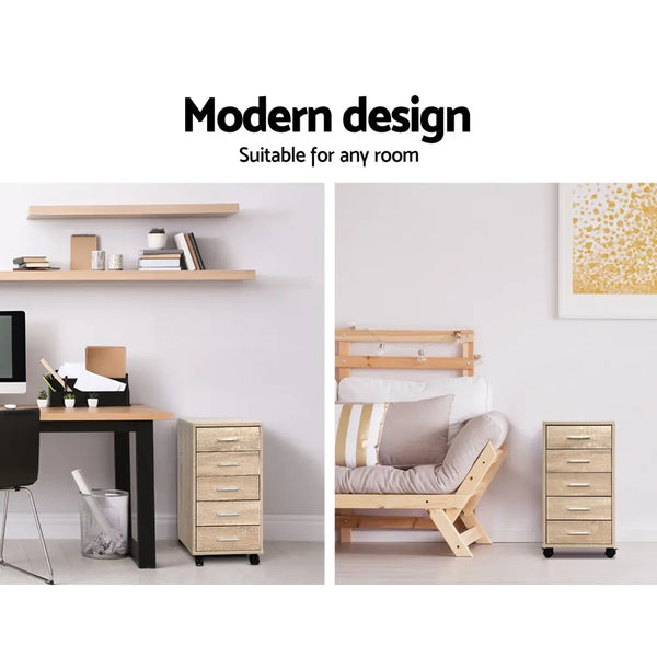 5 Drawer Filing Cabinet Storage Drawers Wood Study Office School File Cupboard Deals499