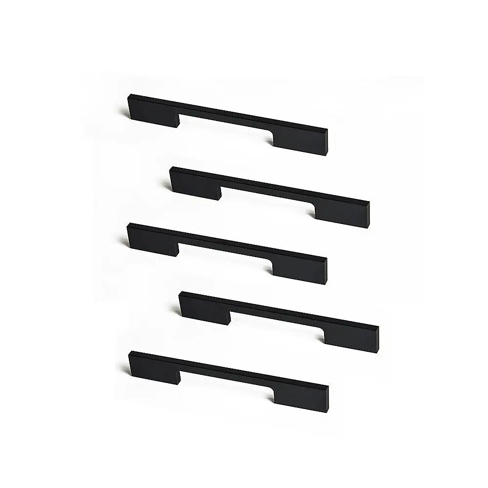 5 x 128mm Kitchen Handle Cabinet Cupboard Door Drawer Handles square Black furniture pulls Deals499