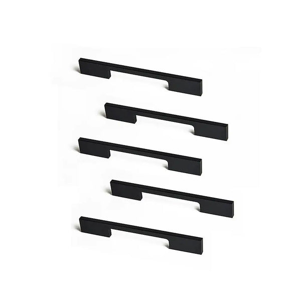 5 x 128mm Kitchen Handle Cabinet Cupboard Door Drawer Handles square Black furniture pulls Deals499