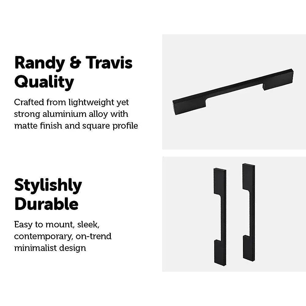 5 x 128mm Kitchen Handle Cabinet Cupboard Door Drawer Handles square Black furniture pulls Deals499