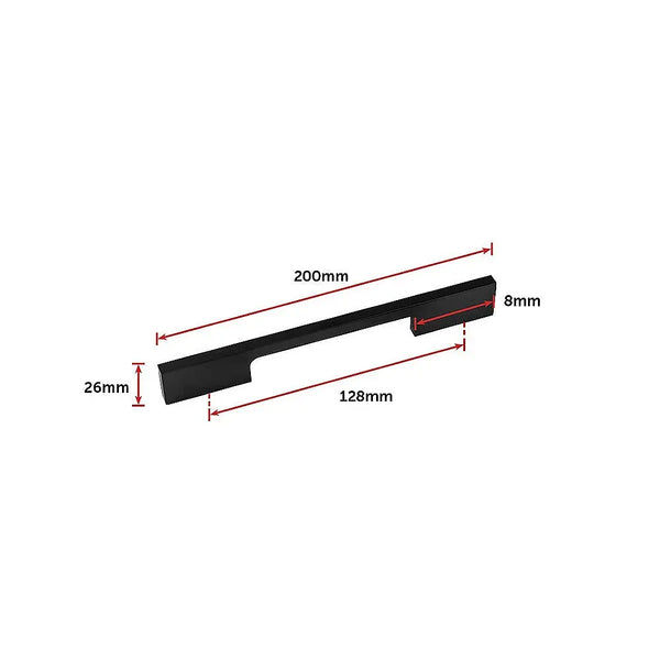 5 x 128mm Kitchen Handle Cabinet Cupboard Door Drawer Handles square Black furniture pulls Deals499