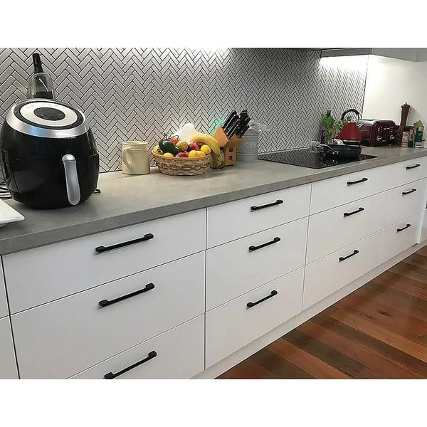 5 x 160mm Kitchen Handle Cabinet Cupboard Door Drawer Handles square Black furniture pulls Deals499