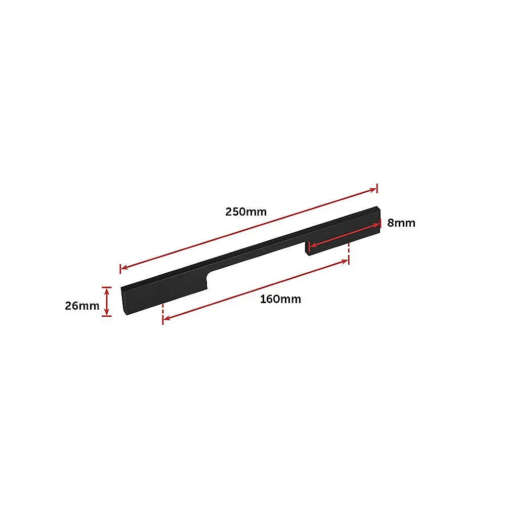 5 x 160mm Kitchen Handle Cabinet Cupboard Door Drawer Handles square Black furniture pulls Deals499