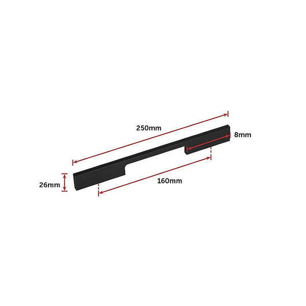 5 x 160mm Kitchen Handle Cabinet Cupboard Door Drawer Handles square Black furniture pulls Deals499