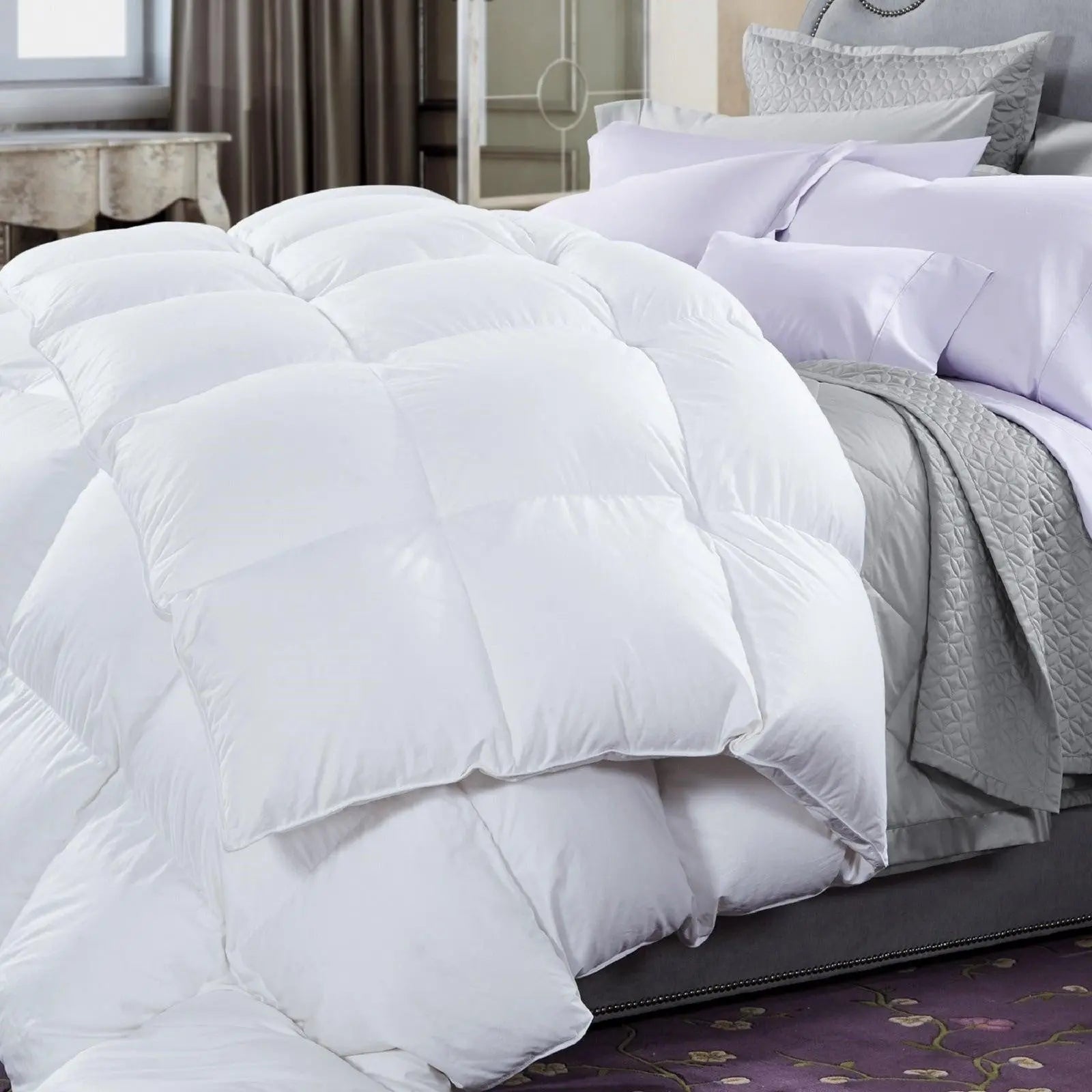 50% Duck Feather & 50% Duck Down Quilt 500GSM + Duck Pillows Twin Pack Combo Queen White Deals499