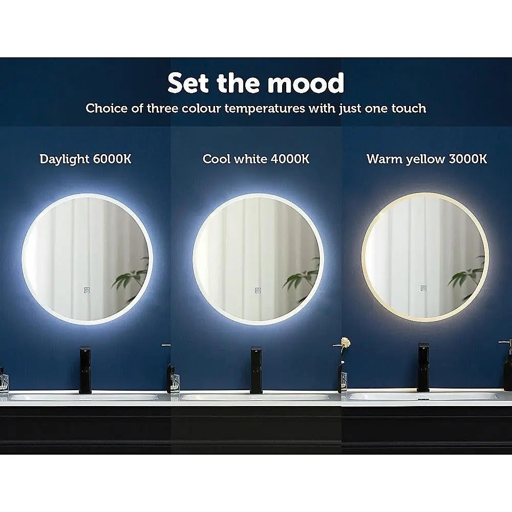 50cm LED Wall Mirror Bathroom Mirrors Light Decor Round Deals499