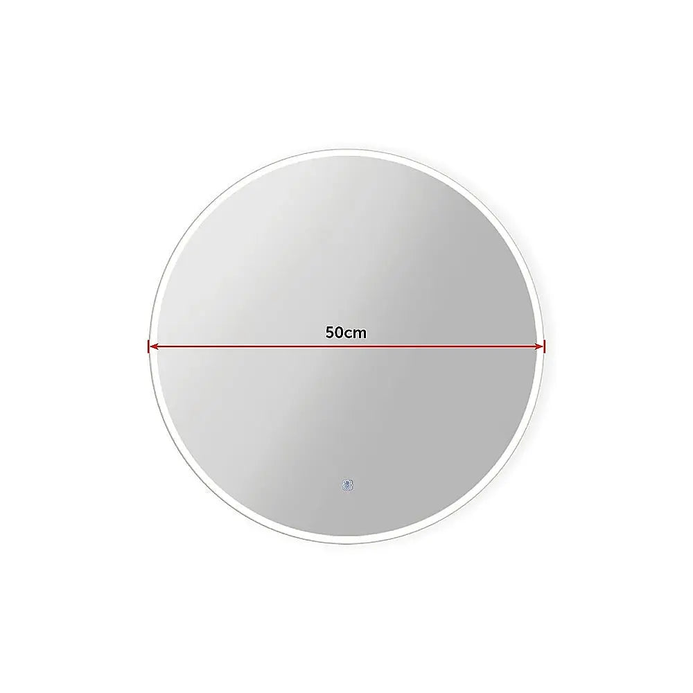50cm LED Wall Mirror Bathroom Mirrors Light Decor Round Deals499