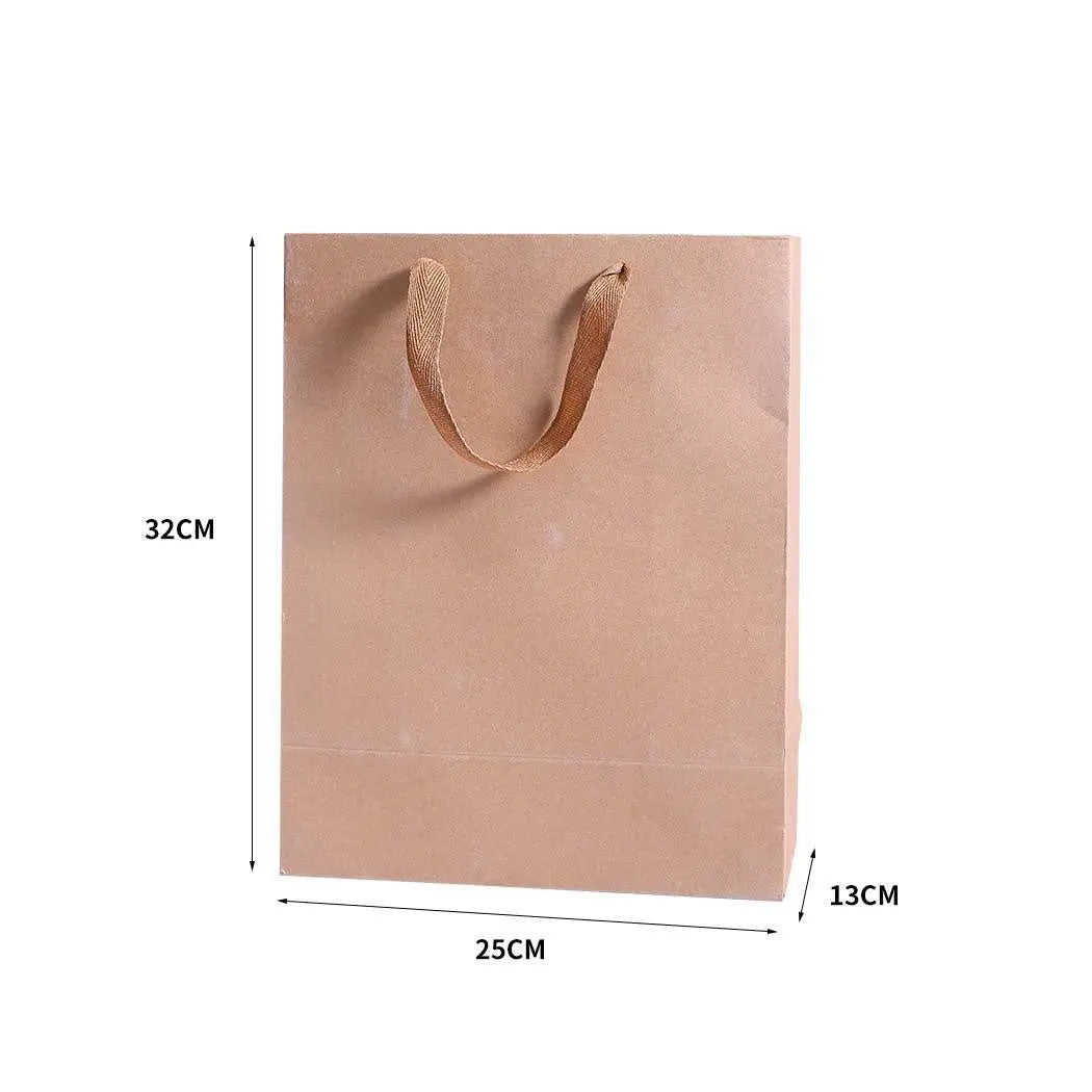 50x Brown Paper Bag Kraft Eco Recyclable Gift Carry Shopping Retail Bags Handles Deals499
