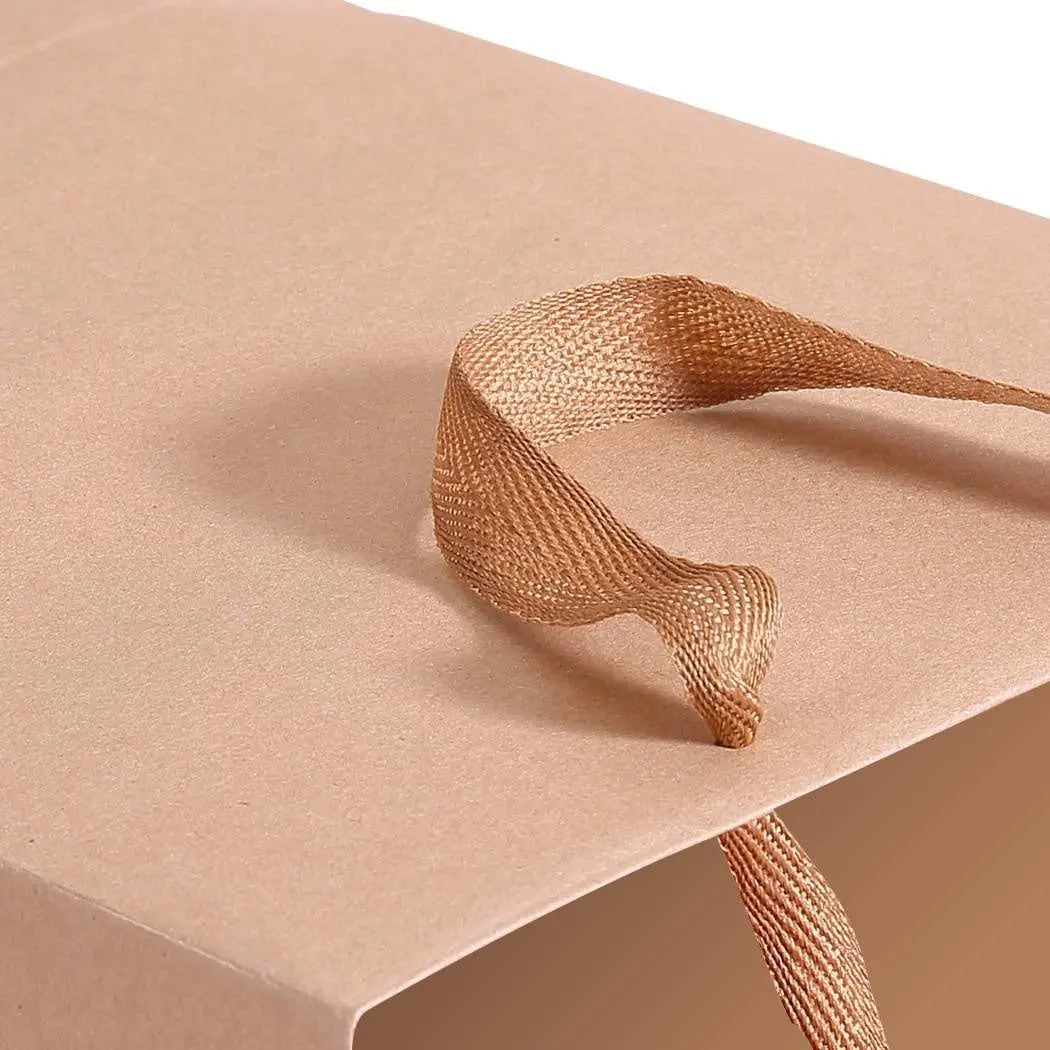 50x Brown Paper Bag Kraft Eco Recyclable Gift Carry Shopping Retail Bags Handles Deals499