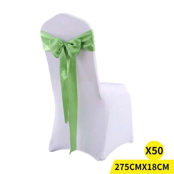 50x Satin Chair Sashes Cloth Cover Wedding Party Event Decoration Table Runner Deals499