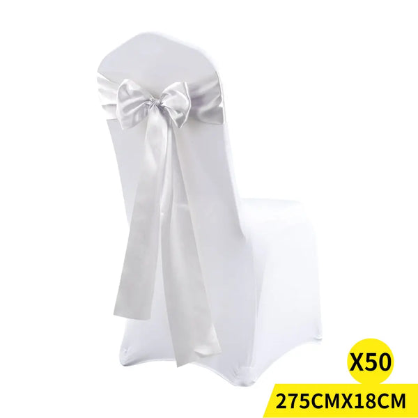 50x Satin Chair Sashes Cloth Cover Wedding Party Event Decoration Table Runner Deals499