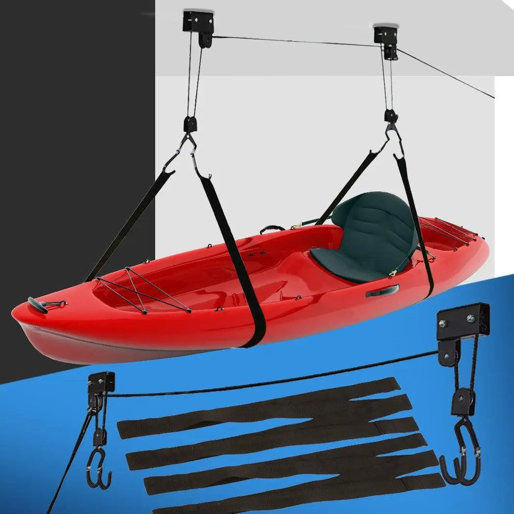 54KG Kayak Hoist Bike/ Ladder Lift Pulley System Garage Ceiling Storage Rack Deals499