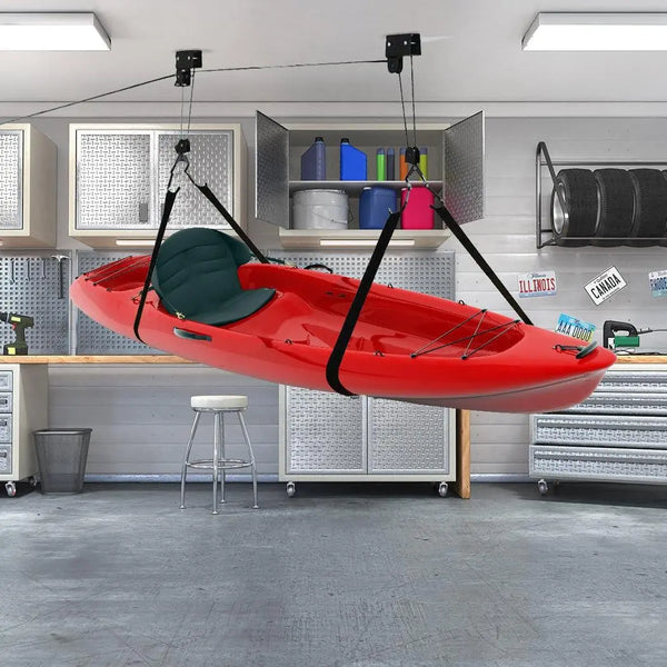 54KG Kayak Hoist Bike/ Ladder Lift Pulley System Garage Ceiling Storage Rack Deals499