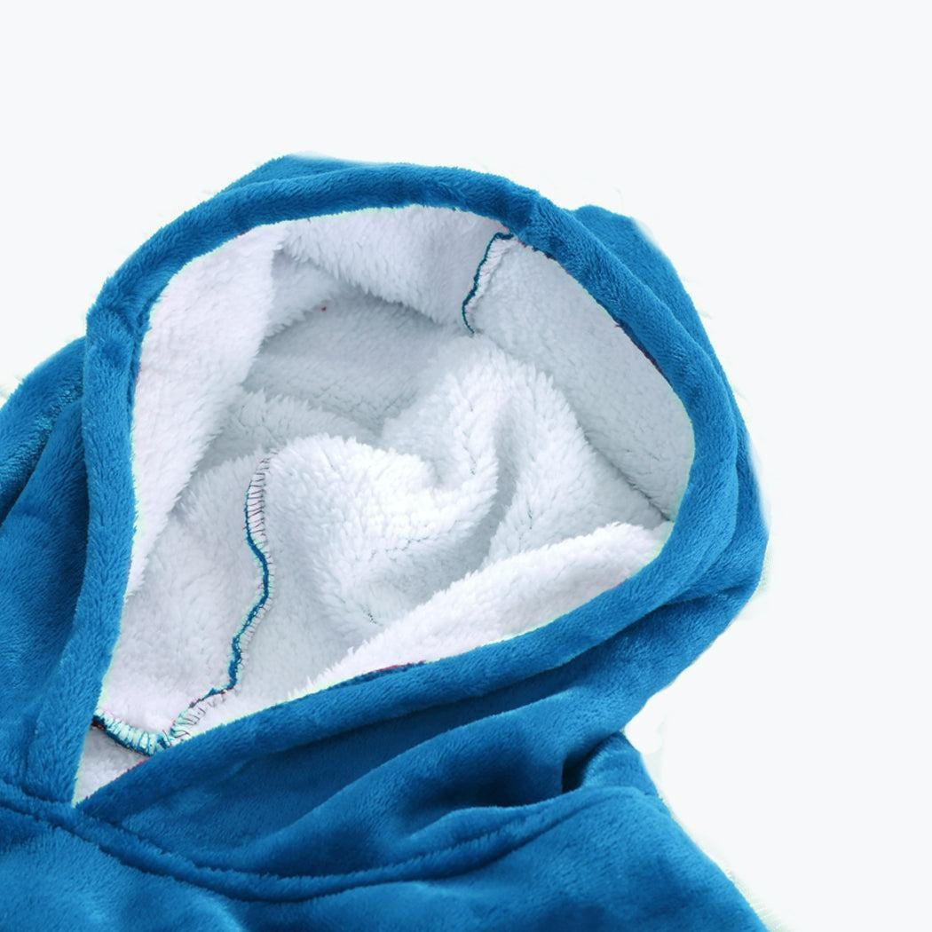 DreamZ Plush Warm Fleece Sherpa Hoodie Sweatshirt Huggle Blanket Pajamas Navy Deals499