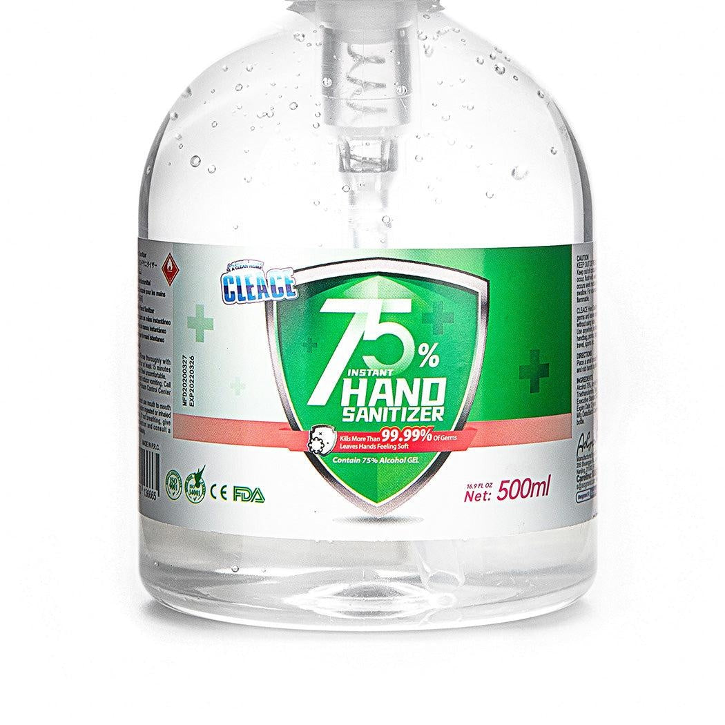 Cleace 8x Hand Sanitiser Instant Gel Wash 75% Alcohol 99% Anti Bacterial 500ML Deals499