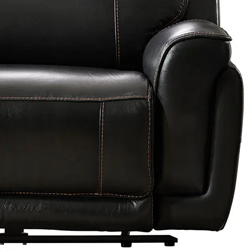 6 Seater Corner Sofa with Genuine Leather Black Armless Recliners Straight Console Lounge Set for Living Room Deals499