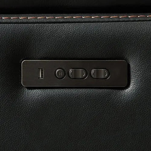 6 Seater Corner Sofa with Genuine Leather Black Armless Recliners Straight Console Lounge Set for Living Room Deals499