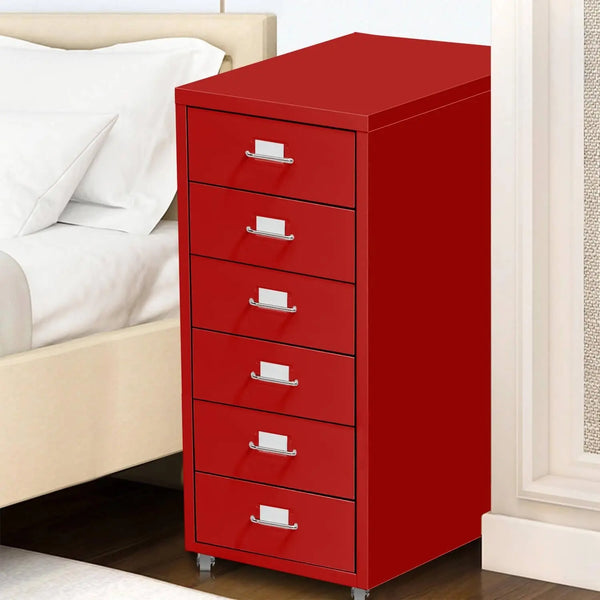 6 Tiers Steel Orgainer Metal File Cabinet With Drawers Office Furniture Red Deals499