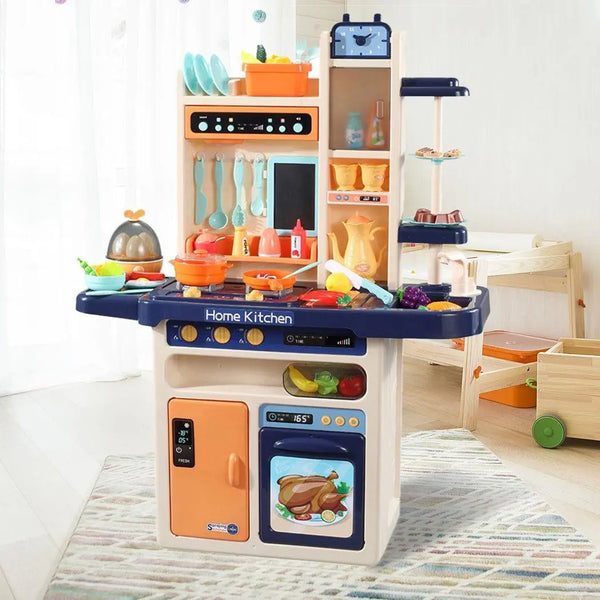 65 Pcs Kids Kitchen Play Set Pretend Cooking Toy Children Cookware Utensils Blue Deals499