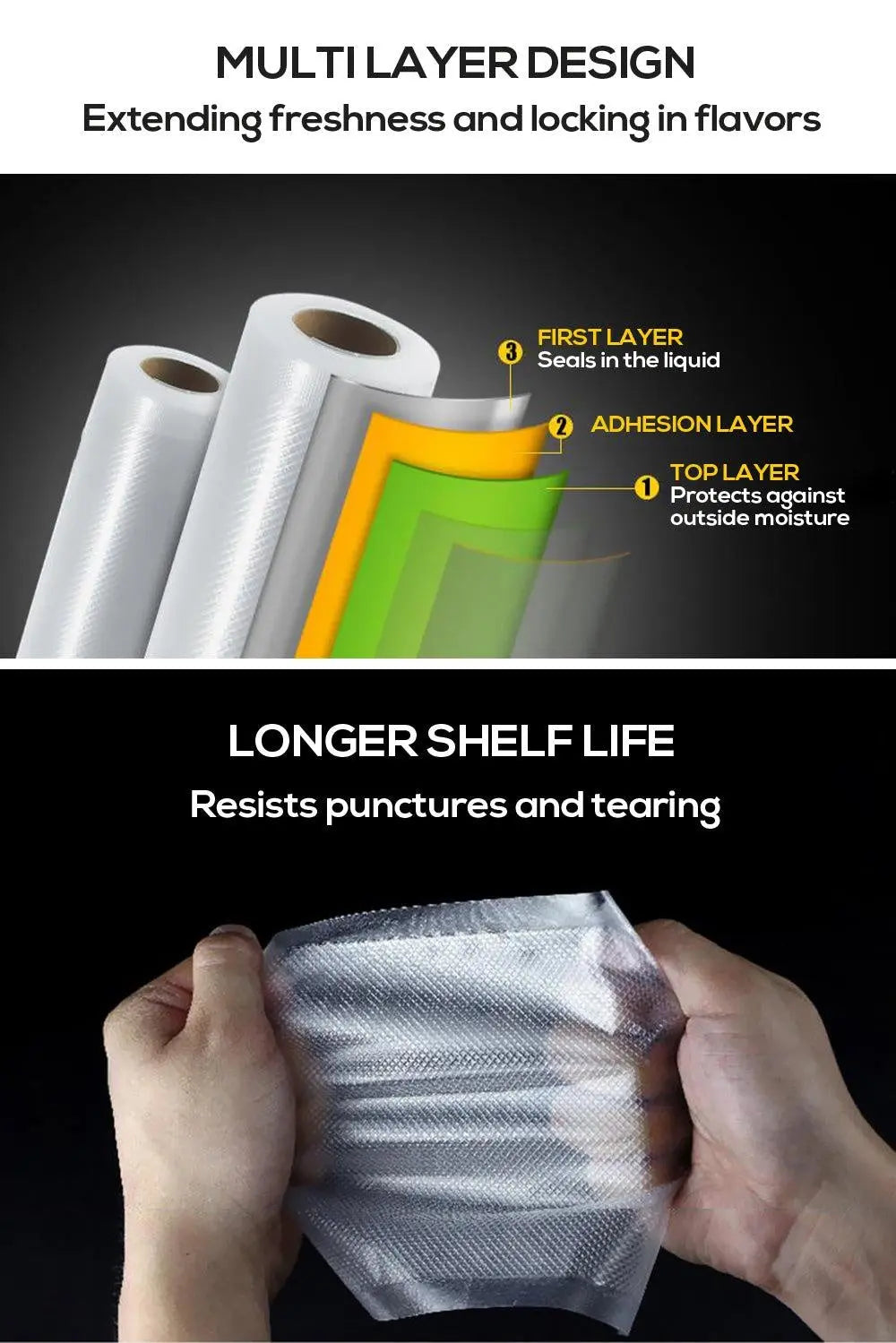 6x Vacuum Food Sealer Bag Bags Foodsaver Storage Saver Seal Commercial Heat Roll Deals499