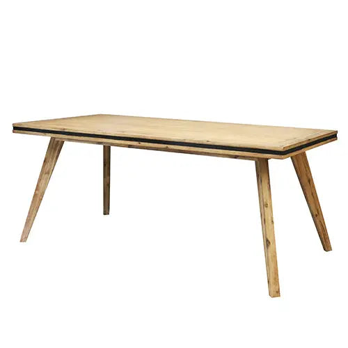 7 Pieces Dining Suite 180cm Medium Size Dining Table & 6X Chairs in Solid Acacia Wooden Frame in Silver Brush Colour Deals499