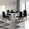 7 Pieces Dining Suite Dining Table & 6X Black Chairs in Rectangular Shape High Glossy MDF Wooden Base Combination of Black & White Colour Deals499