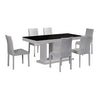 7 Pieces Dining Suite Dining Table & 6X White Chairs in Rectangular Shape High Glossy MDF Wooden Base Combination of Black & White Colour Deals499