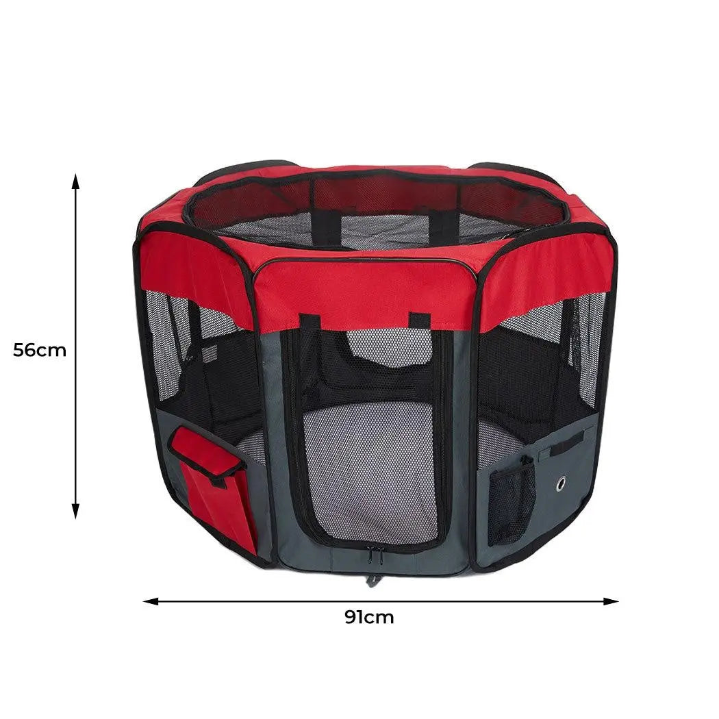 8 Panel Pet Playpen Dog Puppy Play Exercise Enclosure Fence Grey M Deals499