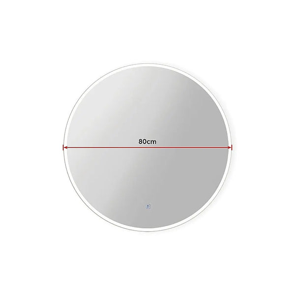 80cm LED Wall Mirror Bathroom Mirrors Light Decor Round Deals499