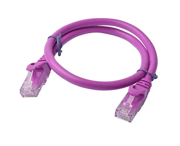 8WARE Cat6a UTP Ethernet Cable 0.5m (50cm) Snagless Purple 8WARE