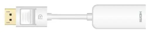 8WARE DisplayPort DP to HDMI Male to Female Adapter Cable White 8WARE