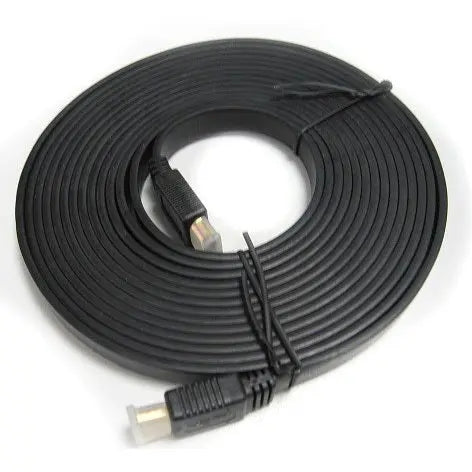 8WARE Flat HDMI Cable 2m - V1.4 19pin M-M Male to Male Gold Plated 3D 1080p Full HD High Speed with Ethernet ~CBHDMI-2MHS CB8W-RC-HDMIF-2 8WARE