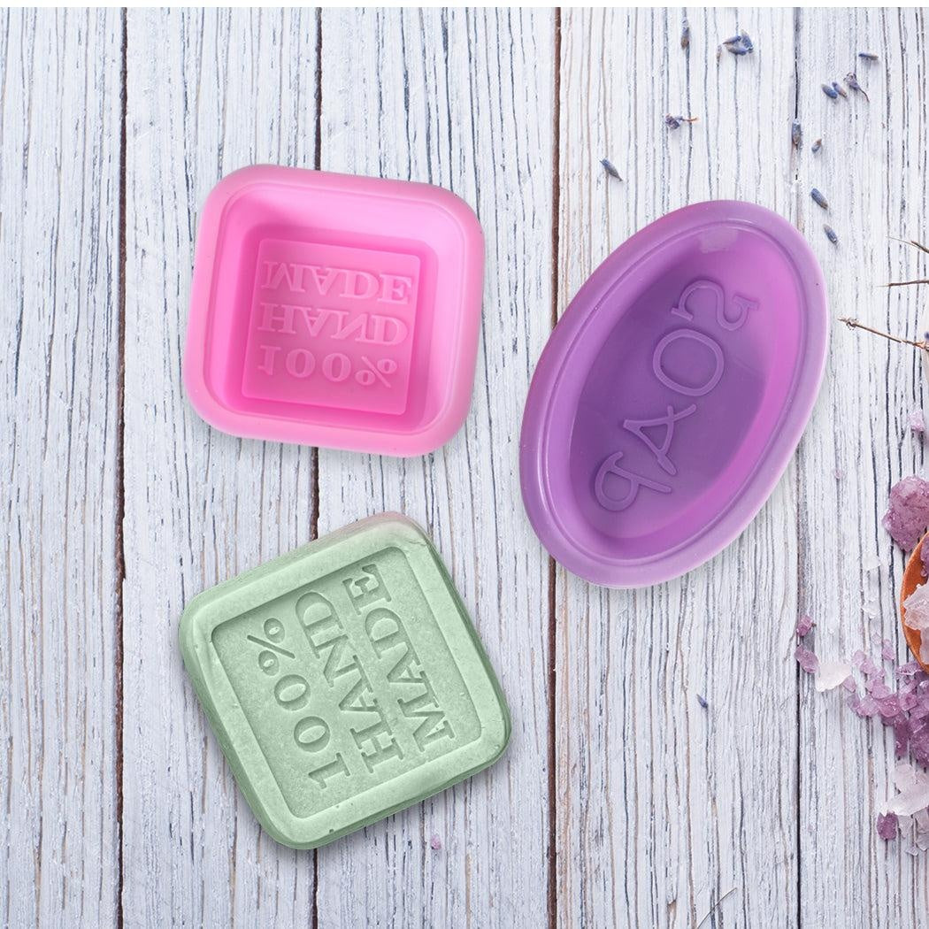 Soap Moulds Silicone 3D Shaped Mold DIY Handmade Tools Square Ellipse 50Pcs Deals499